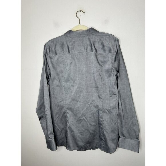Talbots Classic Button Down Shirt Gray Long Sleeve Wrinkle Resistant Size 16 - Picture 7 of 9